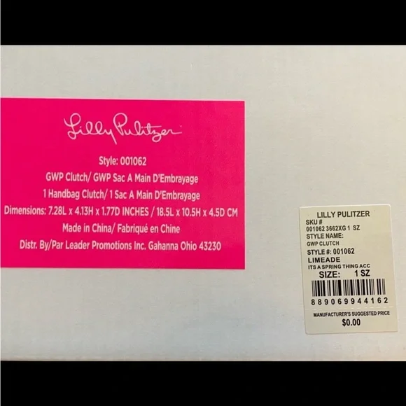 NEW LILLY PULITZER Purse Crossbody Limeade It’s a Spring Thing Clutch. - Picture 10 of 16